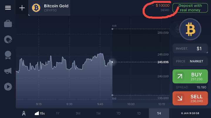 IQOption demo account trading