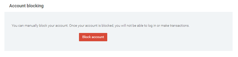 bloccare l'account