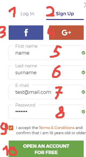 IQOption.com registration form