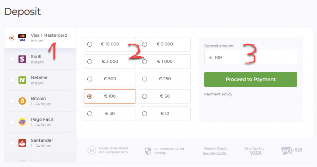 iqoption deposit page