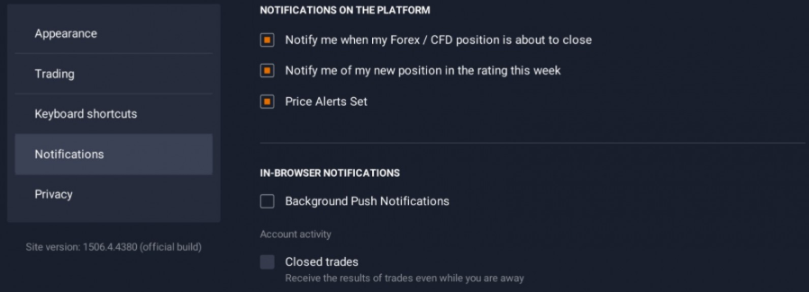 Iqoption Notifications