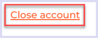 Iqoption close account button