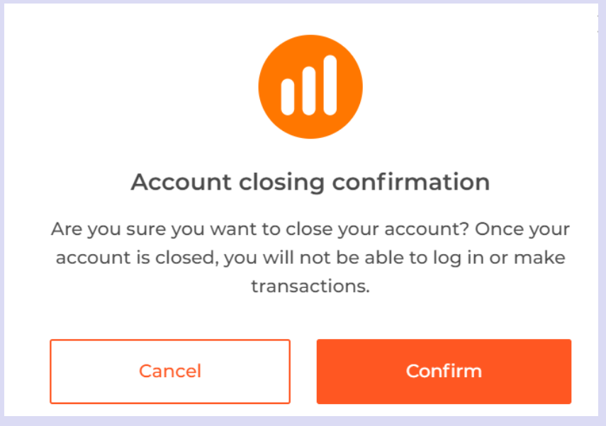 iqoption conferma la chiusura dell'account