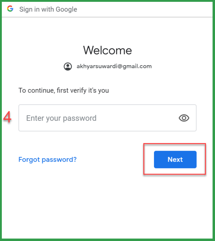 Login IQ Option melalui kata sandi Gmail