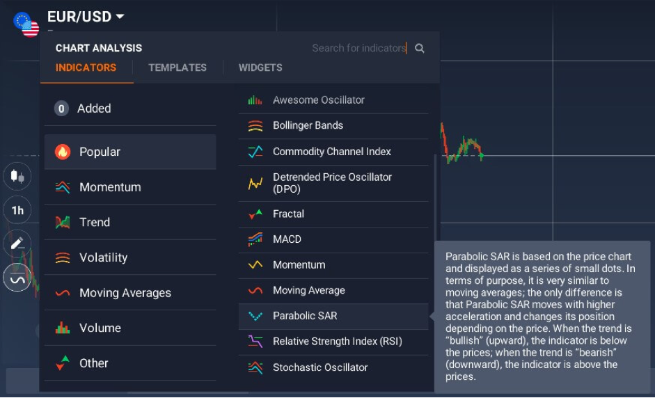 Settings for intraday trading
