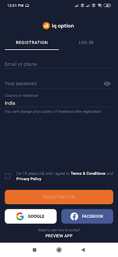 iqoption google play login form