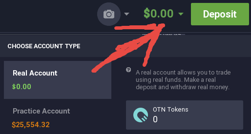 Switch on between IqOption Demo and Real account